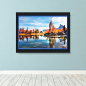 Landschapsrivier in herfst canvasprint canvas afdruk (Insitu (Houten vloer))
