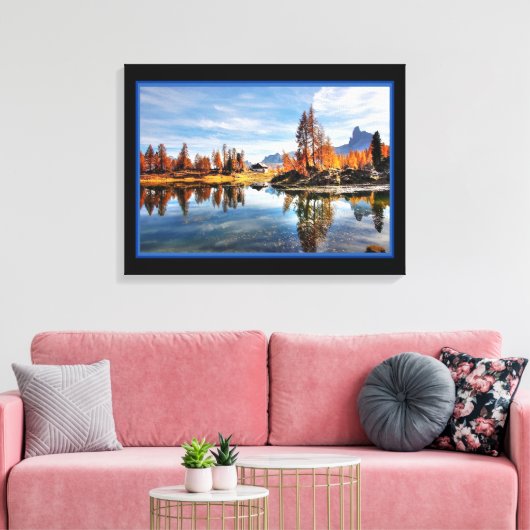 Landschapsrivier in herfst canvasprint canvas afdruk (Insitu (Woonkamer))