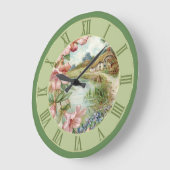  landschapsscène Groene Floral Grote Klok (Hoek)