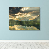 Landschapsscène - Lake, Tremen, Bergen en Sky Canvas Afdruk (Insitu (Houten vloer))