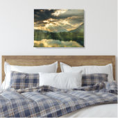 Landschapsscène - Lake, Tremen, Bergen en Sky Canvas Afdruk (Insitu (Slaapkamer))
