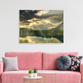 Landschapsscène - Lake, Tremen, Bergen en Sky Canvas Afdruk (Insitu (Woonkamer))
