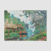 Landschapsscène-lospagina, weefselpapier tissuepapier (Voorkant)