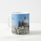 Landschapsscène van Valletta City in Malta Souveni Koffiemok (Voorkant links)