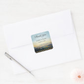 Landschapsschilderende mountain Wedding Bedankt Vierkante Sticker (Envelop)