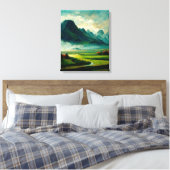 Landschapsschilderende schilderkunst canvas afdruk (Insitu (Slaapkamer))