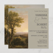 landschapsschilderende uitnodiging voor bruiloft (Voorkant / Achterkant)