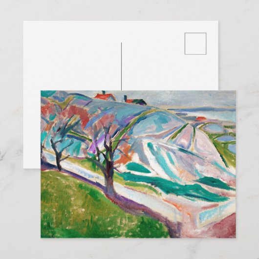 Landschapsschilderij Edward Munch Briefkaart (Voorkant / Achterkant)