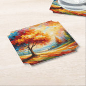 Landschapsschilderij met heldere kleuren-96771 kartonnen onderzetters (Gekanteld)