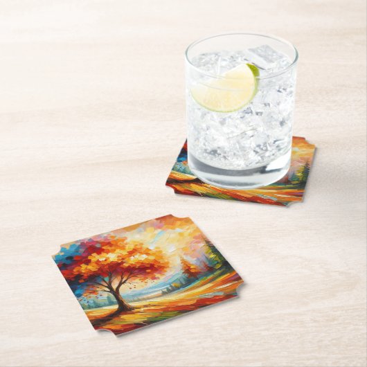 Landschapsschilderij met heldere kleuren-96771 kartonnen onderzetters (Insitu)