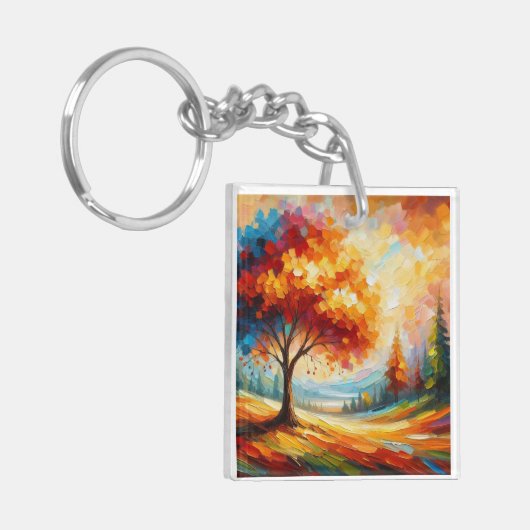 Landschapsschilderij met heldere kleuren-96771 sleutelhanger (Voorkant Links)