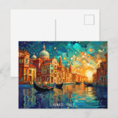 Landschapsschilderij Venetië Canals Italië Reizen  Briefkaart (Voorkant / Achterkant)