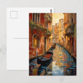 Landschapsschilderij Venetië Canals Italië Reizen Briefkaart (Voorkant / Achterkant)