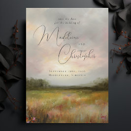 Landschapsschilderij Wildflower Summer Meadow Foto Save The Date