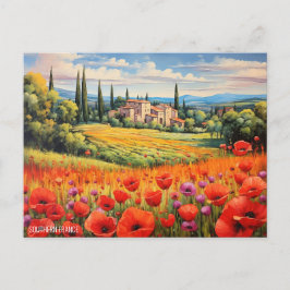 Landschapsschilderij Zuid-Frankrijk | Reiskunst Briefkaart