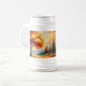 Landschapsschildering met heldere kleuren bierpul (Voorkant links)