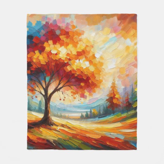 Landschapsschildering met heldere kleuren fleece deken (Voorkant)