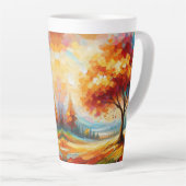 Landschapsschildering met heldere kleuren latte mok (Rechterhoek)