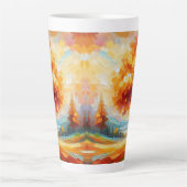 Landschapsschildering met heldere kleuren latte mok (Voorkant)
