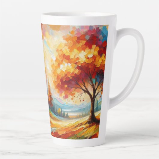 Landschapsschildering met heldere kleuren latte mok (Rechts)