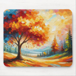 Landschapsschildering met heldere kleuren muismat