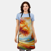 Landschapsschildering met heldere kleuren schort (Gedragen)