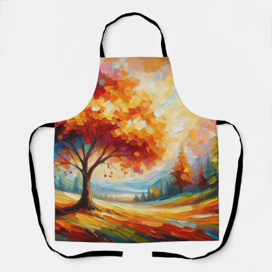 Landschapsschildering met heldere kleuren schort (Voorkant)