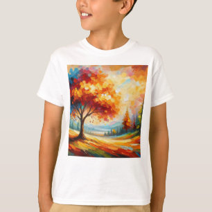 Landschapsschildering met heldere kleuren t-shirt