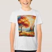 Landschapsschildering met heldere kleuren Tri-Blend shirt (Voorkant)