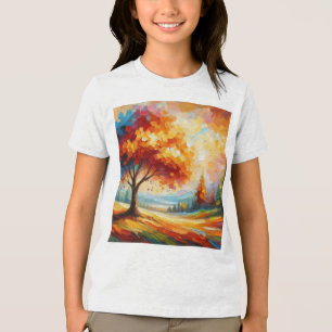 Landschapsschildering met heldere kleuren Tri-Blend shirt