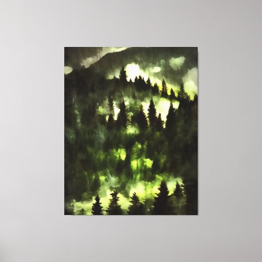 Landschapsschildering van bossen met bossen canvas afdruk (Voorkant)