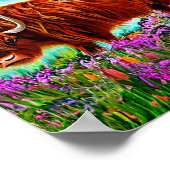 Landschapsschildering van de hoge Koe Poster (Hoek)