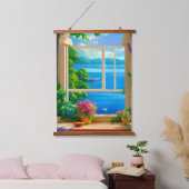 Landschapsschildering van het meer hangend wandkleed (Slaapkamer)