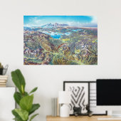 Landschapsschildering van het nationale park Yello Poster (Thuiskantoor)