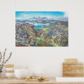 Landschapsschildering van het nationale park Yello Poster (Keuken)