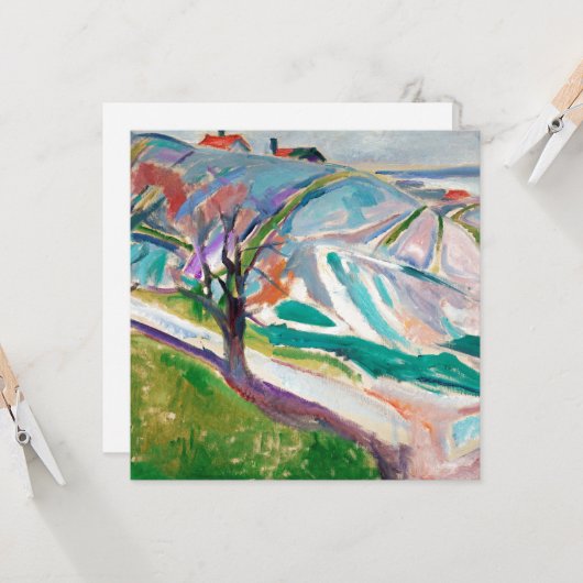 Landschapsschilderkunst Edward Munch Kaart (Voorkant / Achterkant in situ)