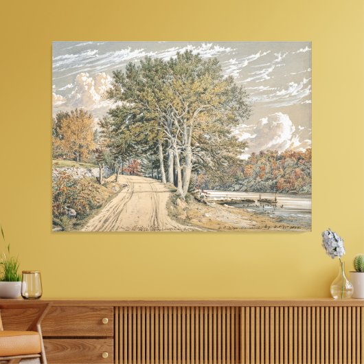 landschapsschilderkunst Harlem River Canvas Afdruk (Insitu (Woonkamer))