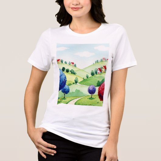 Landschapsschilderkunst Tri-Blend Shirt (Voorkant)
