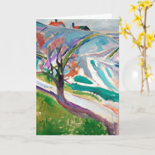 Landschapsschilders Edward Munch Expressionist Art Kaart (Gele Bloem)