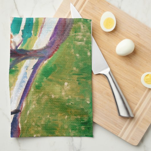 Landschapsschilders Edward Munch Expressionist Art Theedoek (Quarter Fold)