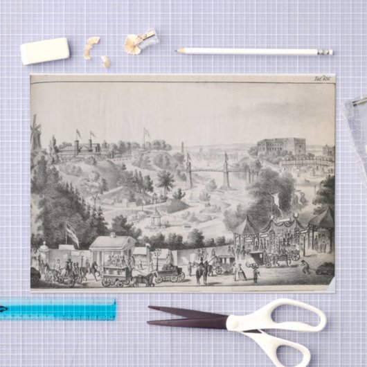 Landschapsstad Ephemera Decoupage Tissuepapier (Craft)