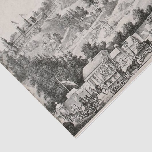 Landschapsstad Ephemera Decoupage Tissuepapier (Detail)