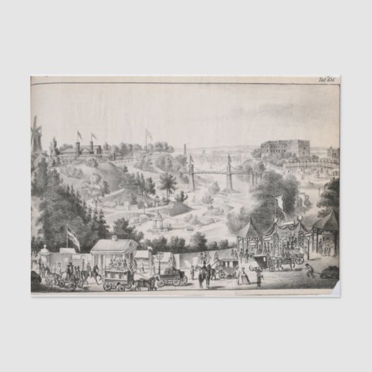 Landschapsstad Ephemera Decoupage Tissuepapier (Voorkant)