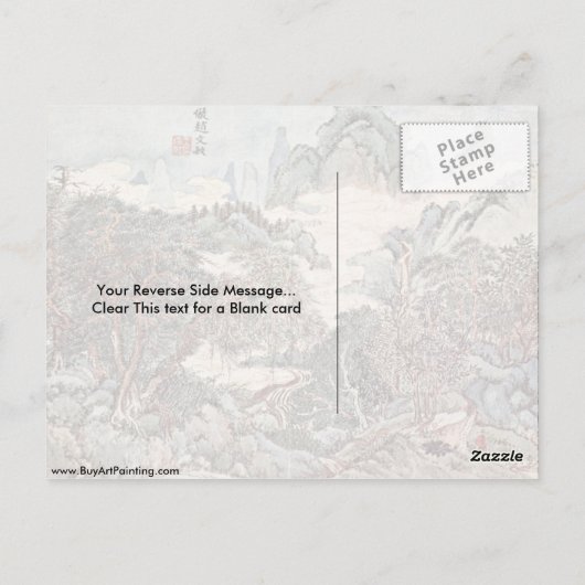 Landschapsstijl van Chao Meng-Fu door Wang Sh � mi Briefkaart (Achterkant)
