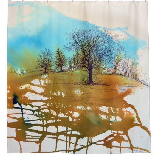 Landschapsstructuurkunst Douchegordijn (Voorkant)