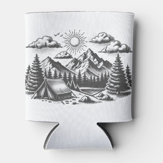  landschapstekening voor bruiloft blikjeskoeler (Voorkant)