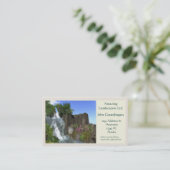 Landschapsthema bergwaterval visitekaartje (Staand voorkant)