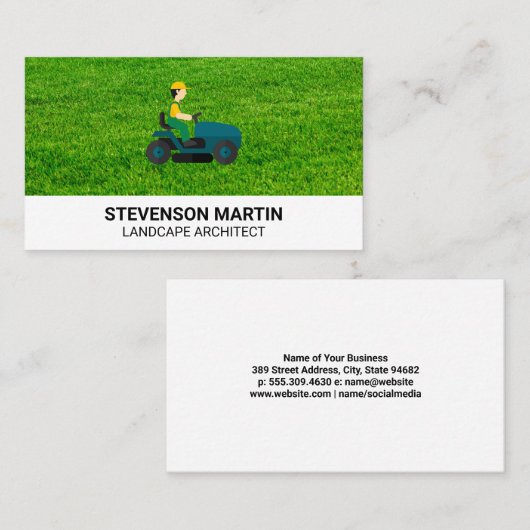 landschapstools | Snijd Grass Lawn Mower Business Visitekaartje (Voorkant / Achterkant)