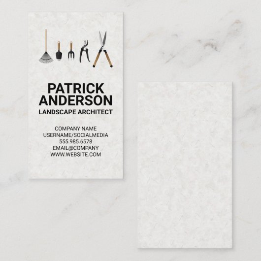 landschapstools | Visitekaartje van tuinman (Voorkant / Achterkant)