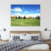 landschapstrips boerderij canvas afdruk (Insitu (Slaapkamer))